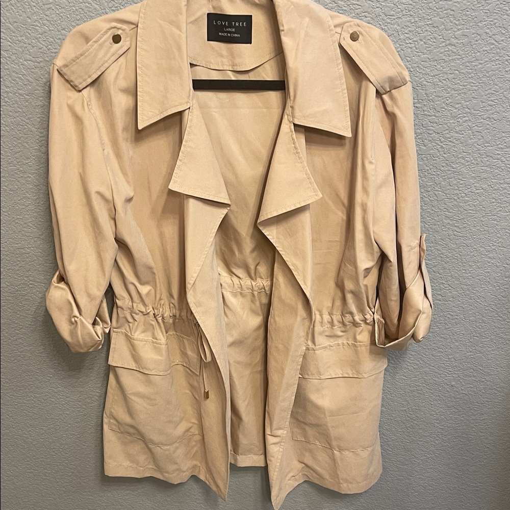 Love Tree Women's Beige Trench Coat
